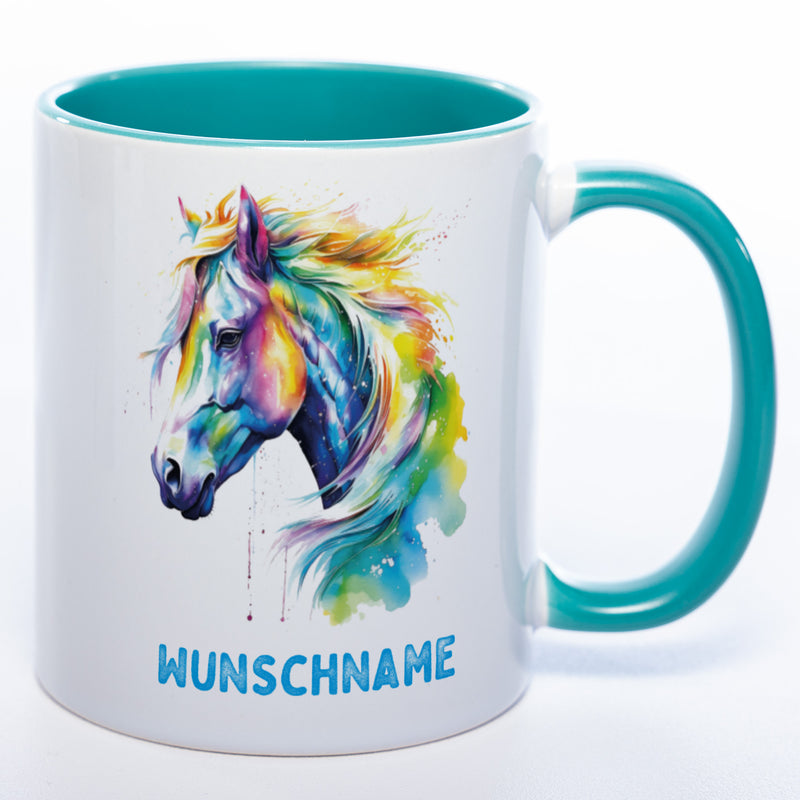 Mug Art Tasse Pferd mit Wunschname - Kaffeetasse StickyWorld Exclusive
