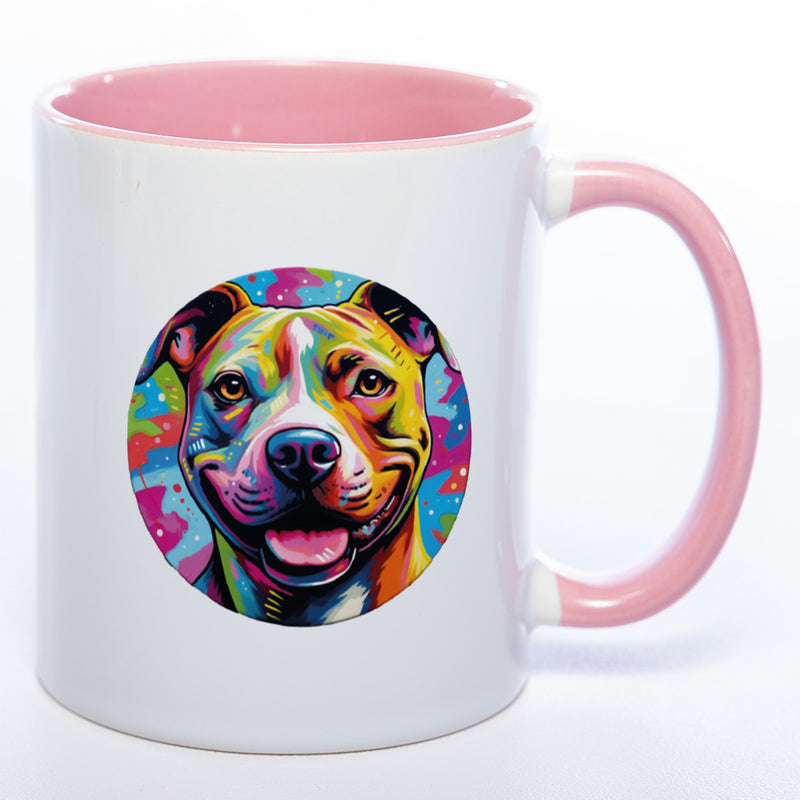 Mug Art Tasse mit Staffordshire Terrier Motiv wahlweise mit NAME - Kaffeetasse StickyWorld Exclusive
