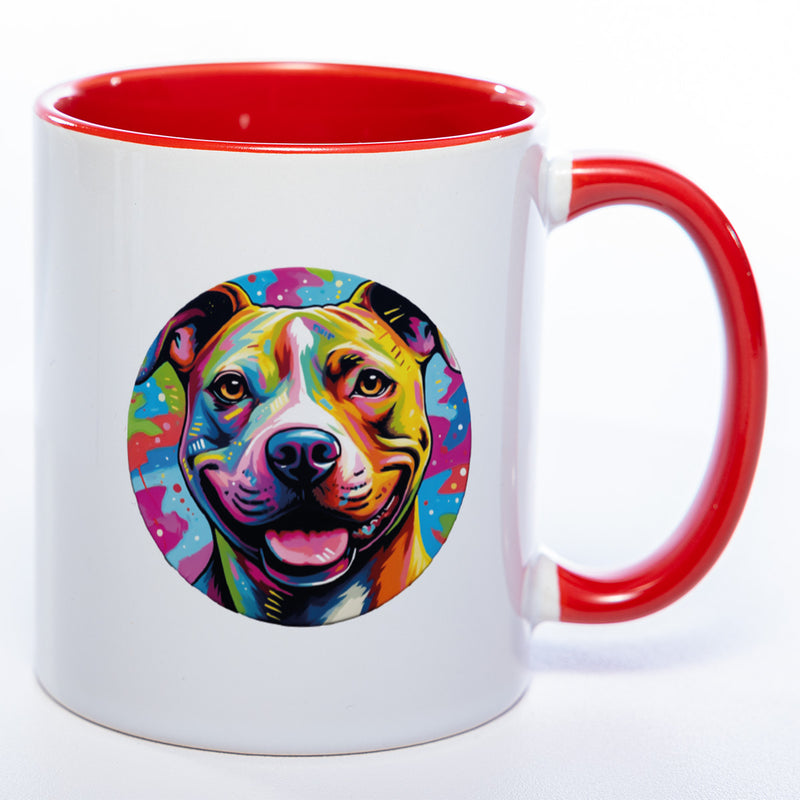 Mug Art Tasse mit Staffordshire Terrier Motiv wahlweise mit NAME - Kaffeetasse StickyWorld Exclusive