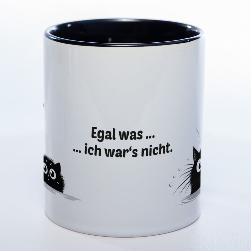 Egal was ... ich wars nicht - spülmaschinenfeste Katzen Motiv-Tasse  - süße Kaffeetasse in vielen Farben