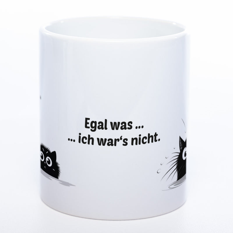 Egal was ... ich wars nicht - spülmaschinenfeste Katzen Motiv-Tasse  - süße Kaffeetasse in vielen Farben