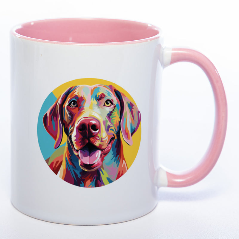 Mug Art Tasse mit Weimaraner Motiv 2 wahlweise mit NAME - Kaffeetasse StickyWorld Exclusive