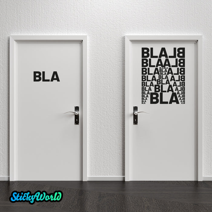 Aufkleber BLA und BLA BLA BLA in vielen Farben und Sonderfarben | Sticker Set für WC - Türen Motiv 5