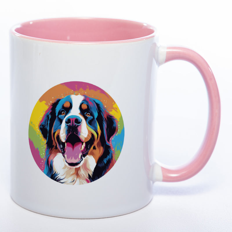 Mug Art Tasse mit Bernhardiner & wahlweise mit NAMEN - Kaffeetasse StickyWorld Exclusive