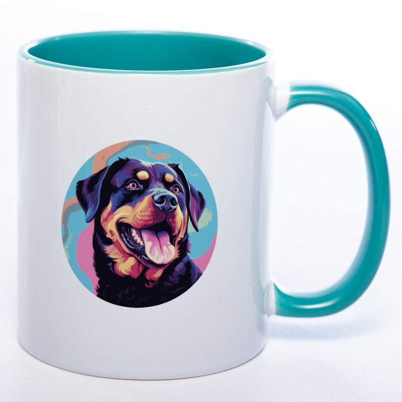 Hundetasse Rottweiler wahlweise  mit Name petrol