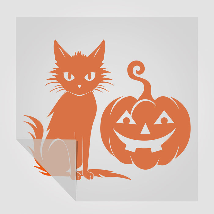 Grusel Sticker "Gruselkatze mit Kürbis" StickyWorld Exclusive | Foliensticker