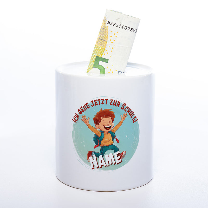 Spardose Junge Wunschname Geldschein
