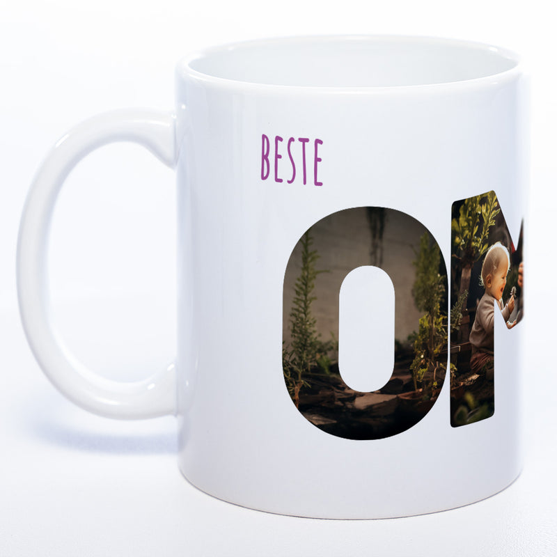 Tasse "Beste Oma der Welt" mit eigenem Foto | Garantiert spülmaschinenfest