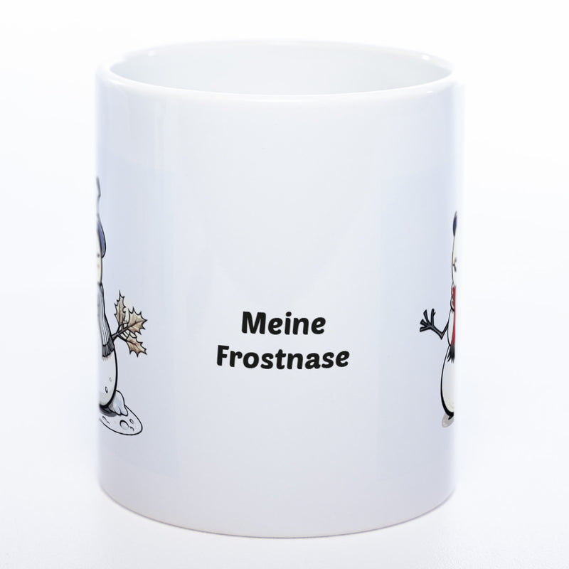 Meine Frostnase mit Wunschnamen - süße Kaffeetasse zu Weihnachten - spülmaschinenfest