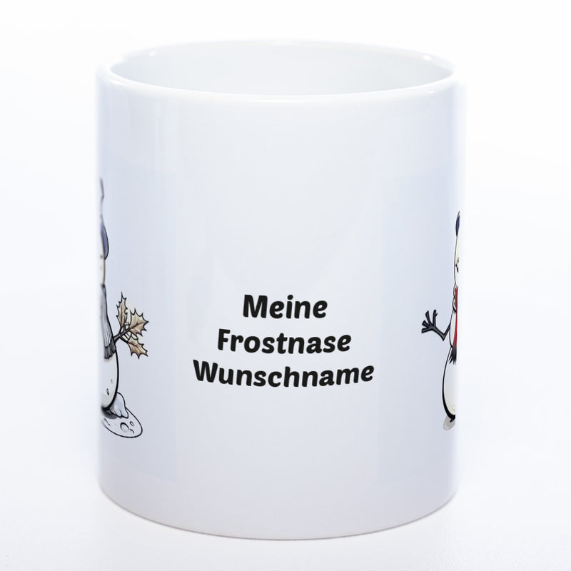 Meine Frostnase mit Wunschnamen - süße Kaffeetasse zu Weihnachten - spülmaschinenfest