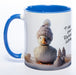 süße Kaffeetasse zum Wichteln, zu Nikolaus oder zu Weihnachten. mit süßem Gänsemotiv und Spruch: 9 von 10 Gänse empfehlenRindersteak zu Weihnachten. In der Farbe blau