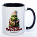 Kaffeetasse zu Weihnachten und Wichteln Merry Grinchmas plus Wunschname - schwarz