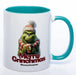 Kaffeetasse zu Weihnachten und Wichteln Merry Grinchmas plus Wunschname -petrol