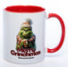 Kaffeetasse zu Weihnachten und Wichteln Merry Grinchmas plus Wunschname - rot