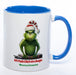 Kaffeetasse Grinch mit Text: Ich hab Dich im Auge Wunschnamen - blau
