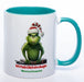 Kaffeetasse Grinch mit Text: Ich hab Dich im Auge Wunschnamen - petrol