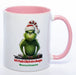 Kaffeetasse Grinch mit Text: Ich hab Dich im Auge Wunschnamen - pink