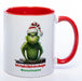 Kaffeetasse Grinch mit Text: Ich hab Dich im Auge Wunschnamen - rot
