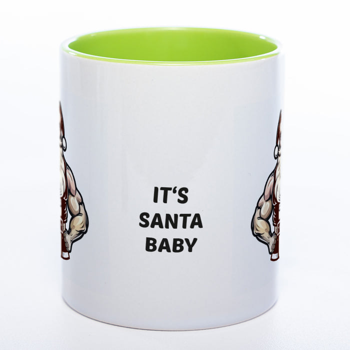It's Santa Baby lustige Kaffeetasse zu Weihnachten mit starkem Santa - spülmaschinenfest