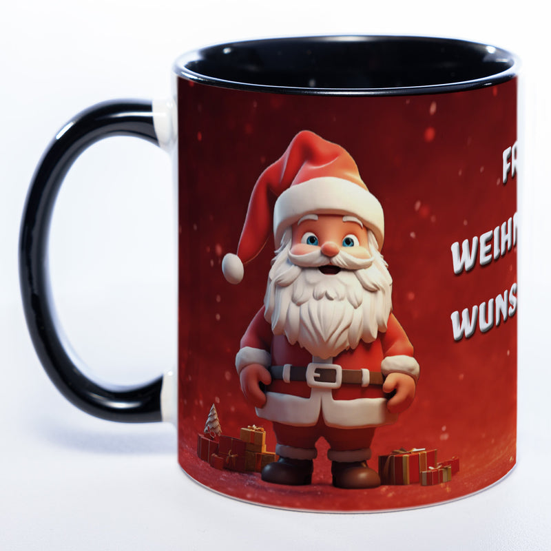 Weihnachtsmann-Tasse mit Wunschnamen - spülmaschinenfest