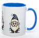 süßes Wichtelgeschenk, tolle Geschenkidee: Kaffeetasse mit Weihnachts Wichteln in der Farbe blau