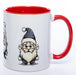 süßes Wichtelgeschenk, tolle Geschenkidee: Kaffeetasse mit Weihnachts Wichteln in der Farbe rot