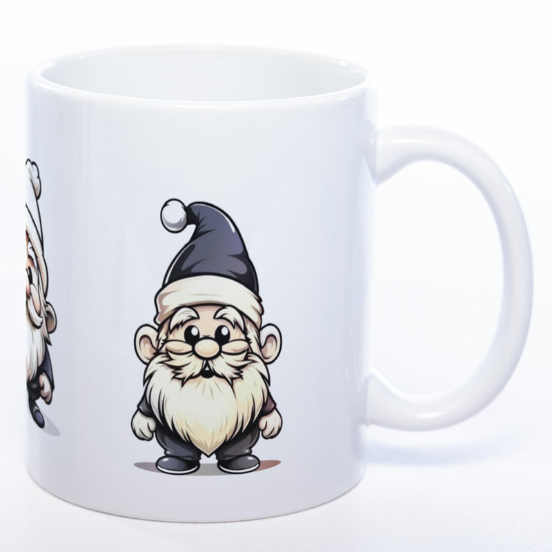 süßes Wichtelgeschenk, tolle Geschenkidee: Kaffeetasse mit Weihnachts Wichteln in der Farbe weiß