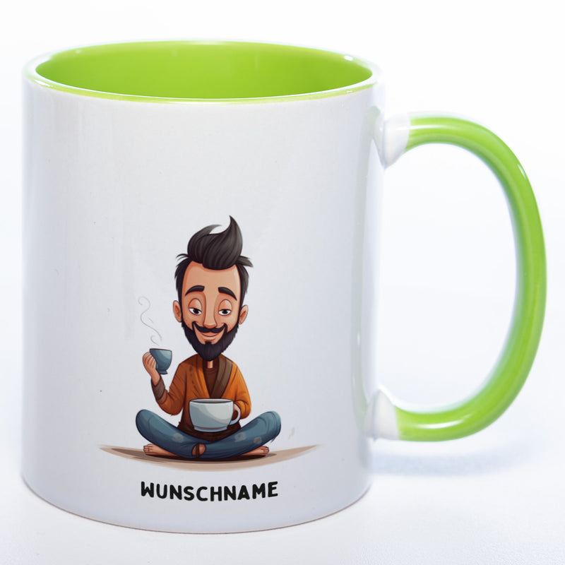 Motiv-Tasse Yoga Balance-Buddie mit Wunschnamen - Teetasse StickyWorld Exclusive spülmaschinenfest