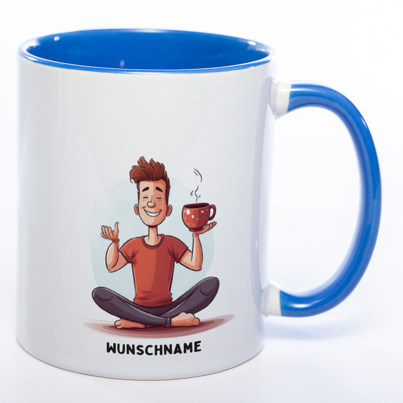 Motiv-Tasse Yoga Tee-Meditator  mit Wunschnamen - Teetasse StickyWorld Exclusive spüülmaschinenfest