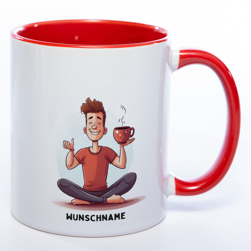 Motiv-Tasse Yoga Tee-Meditator  mit Wunschnamen - Teetasse StickyWorld Exclusive spüülmaschinenfest