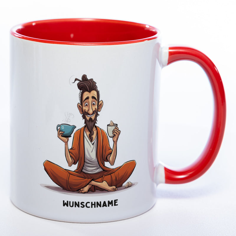 Motiv-Tasse Yoga Balance Bruder mit Wunschnamen  - Teetasse StickyWorld Exclusive spülmaschinenfest