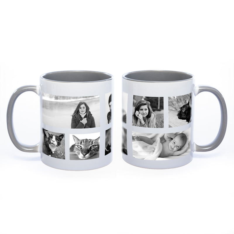 Tasse Innen und Henkel grau mit 8 Fotos