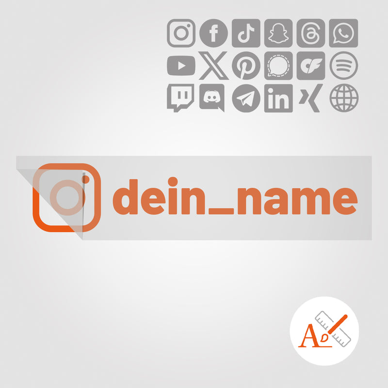 Social Media Sticker mit Deinem Namen