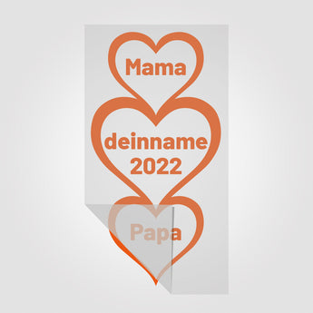 Mama und Papa Sticker mit Name und Geburtsjahr des Kindes | StickyWorld Exclusive | Foliensticker