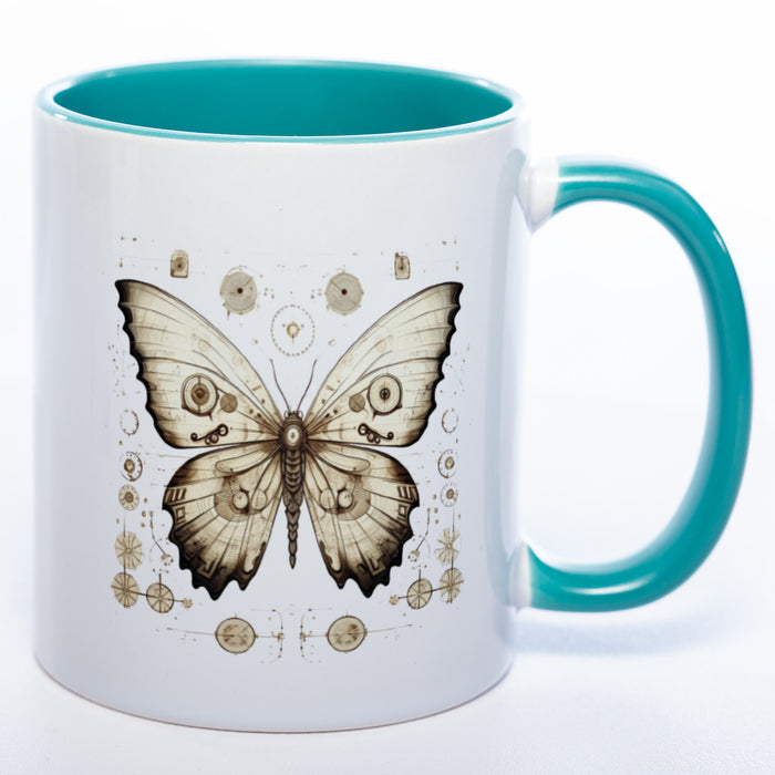 Tasse mit kunstvollem Schmetterling - Kaffeetasse spülmaschinenfest