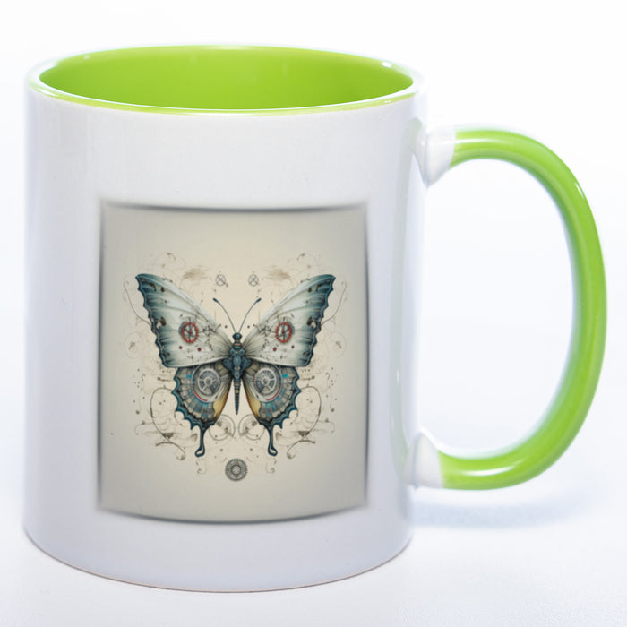 Tasse mit kunstvollem Schmetterling 3 - Kaffeetasse spülmaschinenfest