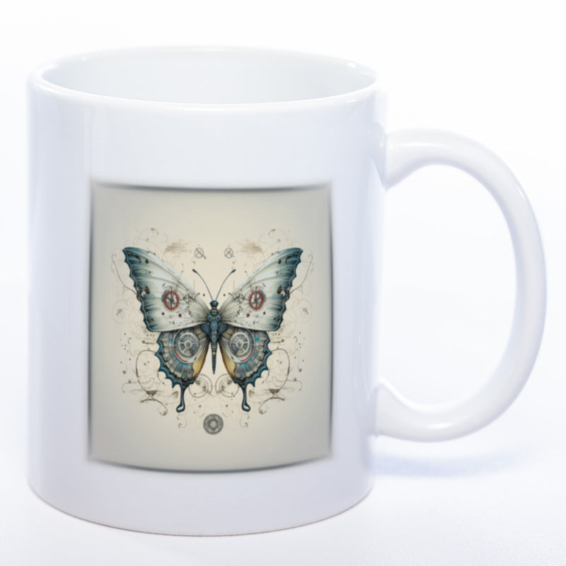 Tasse mit kunstvollem Schmetterling 3 - Kaffeetasse spülmaschinenfest