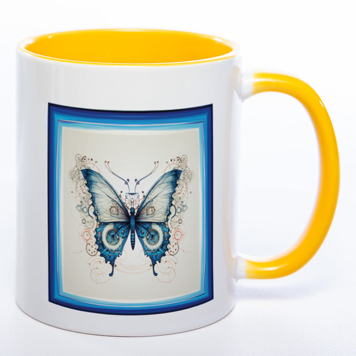 Tasse mit kunstvollem Schmetterling 4 - Kaffeetasse spülmaschinenfest