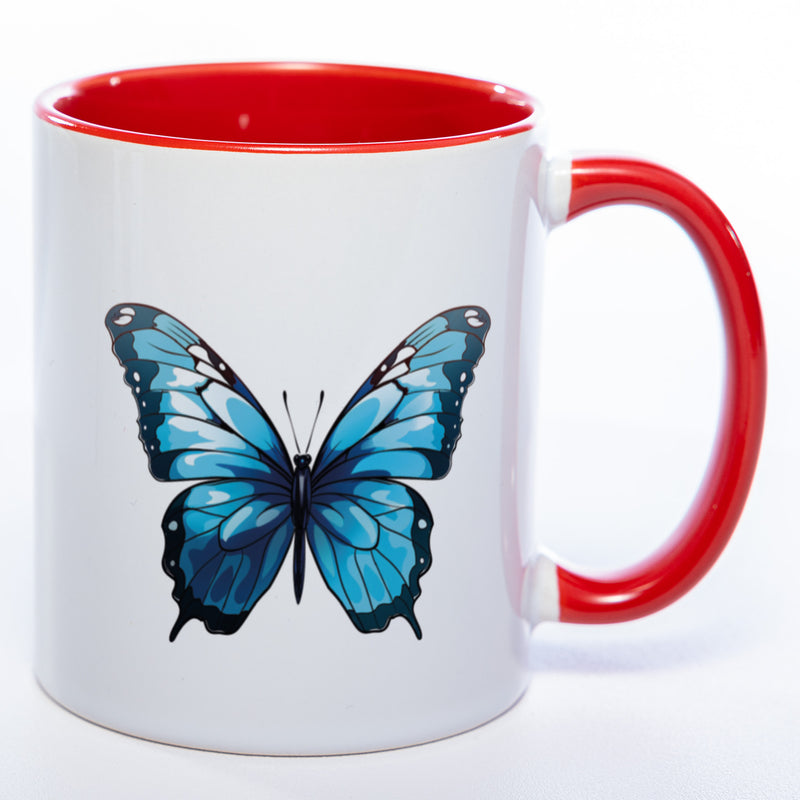 Spülmaschinenfeste Tasse mit blauem Schmetterling Motiv 3 - Kaffeetasse
