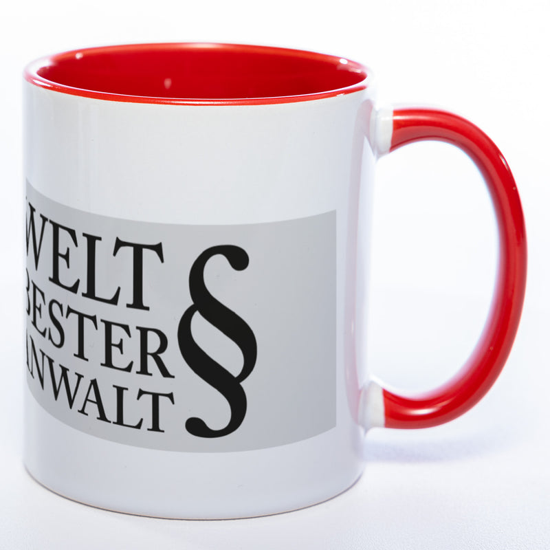 Tasse "Welt(zweit)bester Anwalt" mit Foto (HD Druck) | Jetzt selbst gestalten! spülmaschinenfest