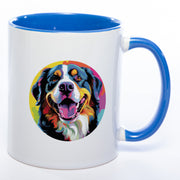 Hundetasse Bernersennenhund 1 mit Wunschname in blau