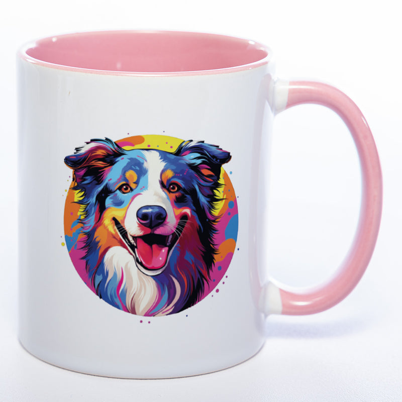 Mug Art Tasse mit Border Collie Motiv  2 & wahlweise mit NAMEN - Kaffeetasse StickyWorld Exclusive