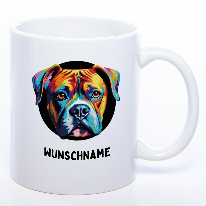 Mug Art Tasse mit Boxer Motiv 2 & wahlweise mit NAMEN - Kaffeetasse StickyWorld Exclusive