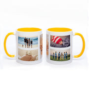 Tasse Innen und Henkel gelb mit 5 Fotos