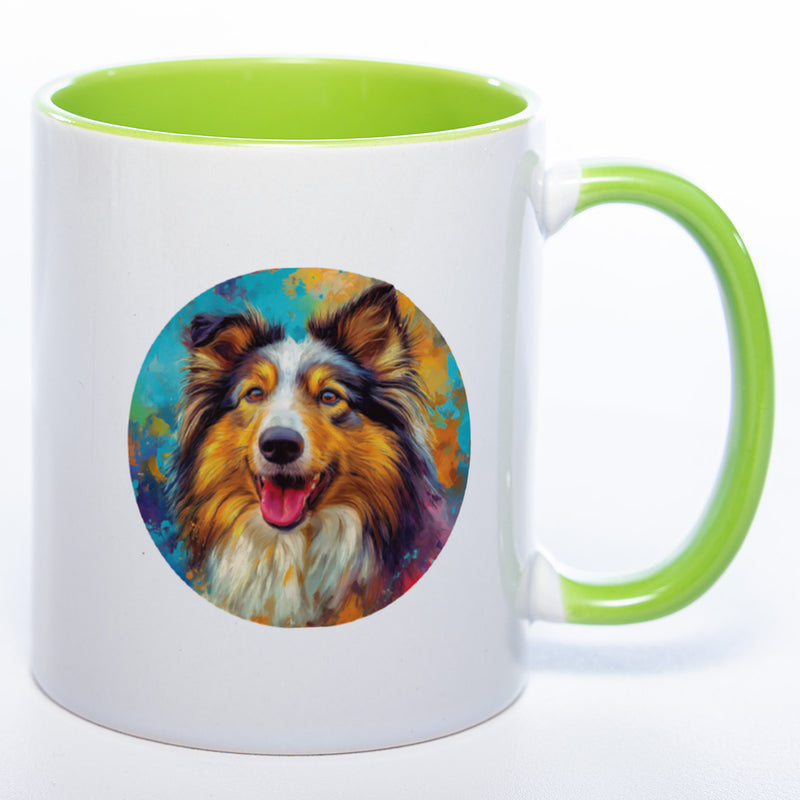 Mug Art Tasse mit Collie & wahlweise mit NAMEN - Kaffeetasse StickyWorld Exclusive