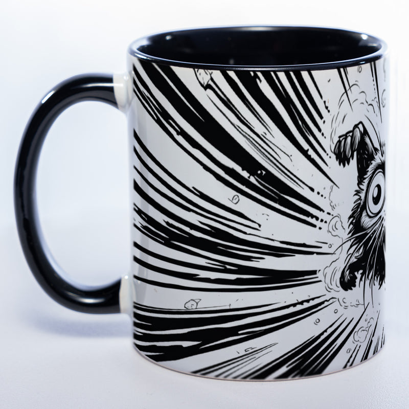 Spülmaschinenfeste Motiv-Tasse mit Motiv Crazy Cat- exclusive Kaffeetasse