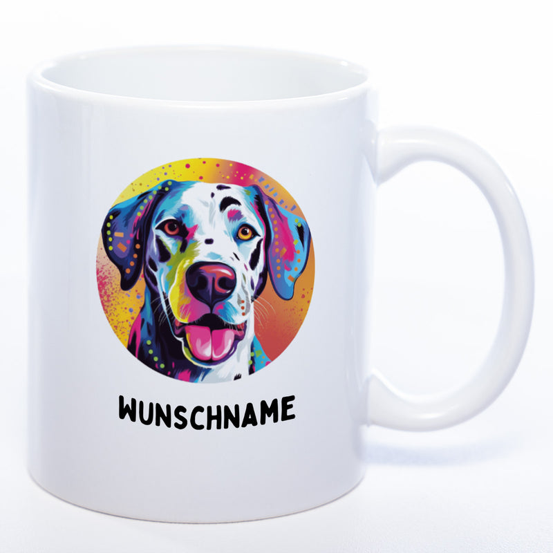 Mug Art Tasse mit Dalmatiner Motiv & wahlweise mit NAME - Kaffeetasse StickyWorld Exclusive