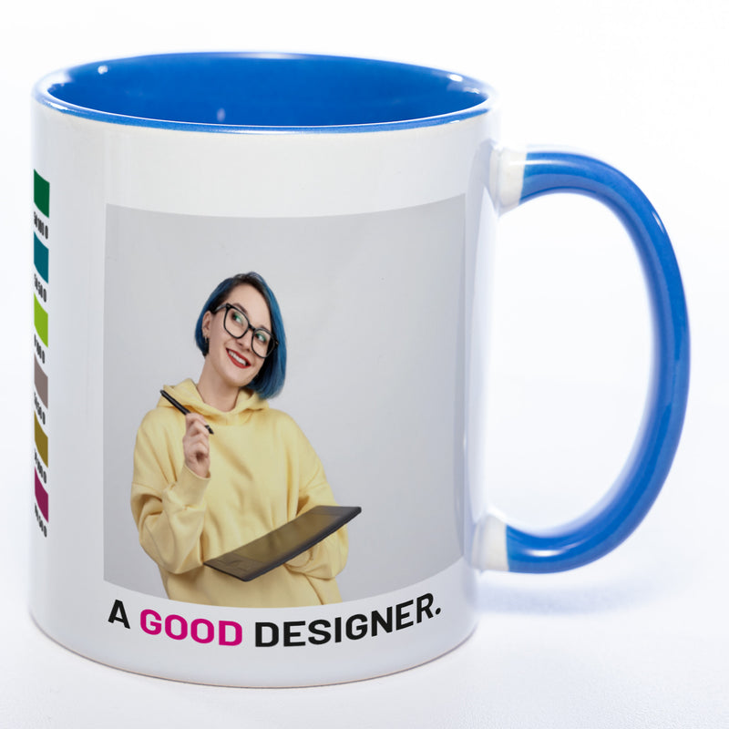 Spülmaschinenfeste Tasse "A Good Designer" mit Foto (HD Druck) | Jetzt selbst gestalten!