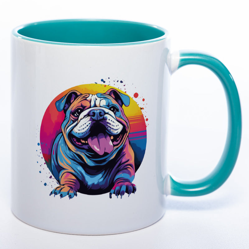 Mug Art Tasse mit Englischer Bulldogge Motiv  & wahlweise mit NAMEN - Kaffeetasse StickyWorld Exclusive