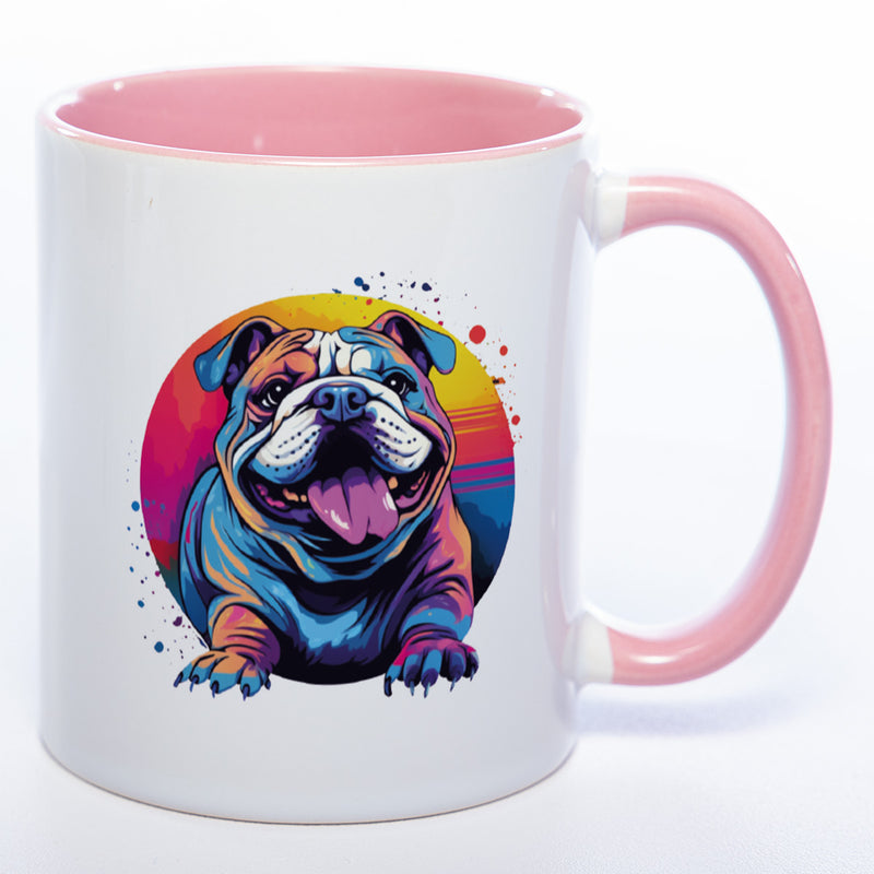 Mug Art Tasse mit Englischer Bulldogge Motiv  & wahlweise mit NAMEN - Kaffeetasse StickyWorld Exclusive